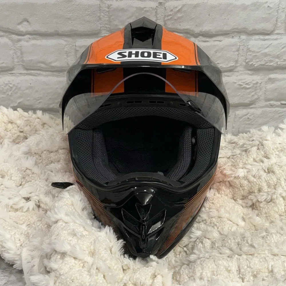 Shoei Hornet DS Sonora Motorcycle Helmet Black Orange High End Dual Sport Sz XS